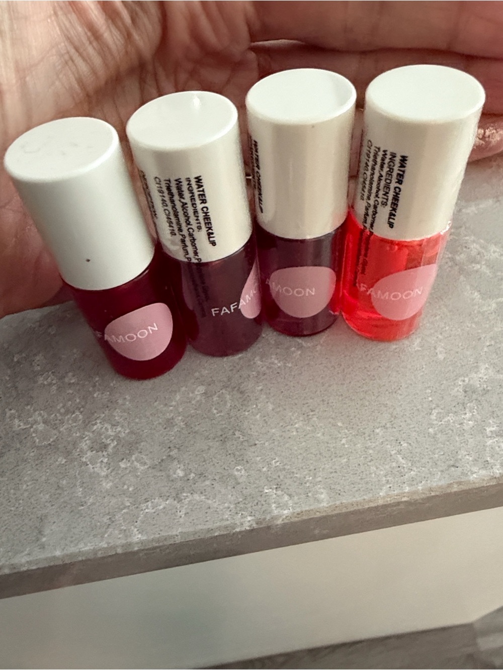 Water Cheek & Lip Tint - Red, Plum, Berry, Coral (4-Pack)